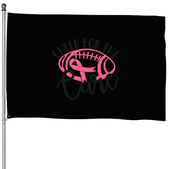 Cheer For The Cure Pink Breast Cancer Awareness House Flags