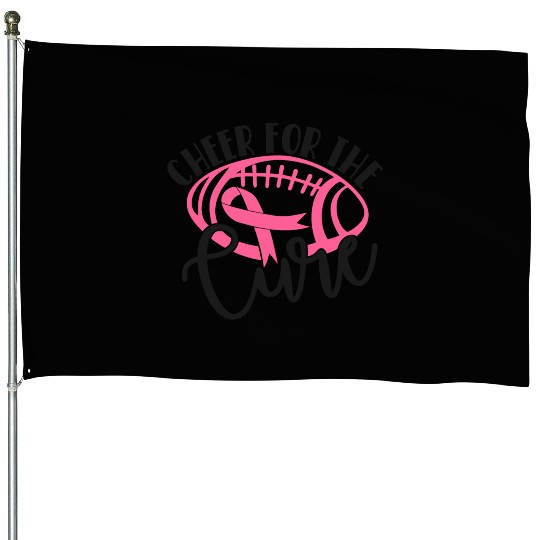 Cheer For The Cure Pink Breast Cancer Awareness House Flags