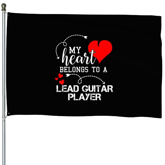 I Love My Lead Guitar Player Husband Wife House Flags