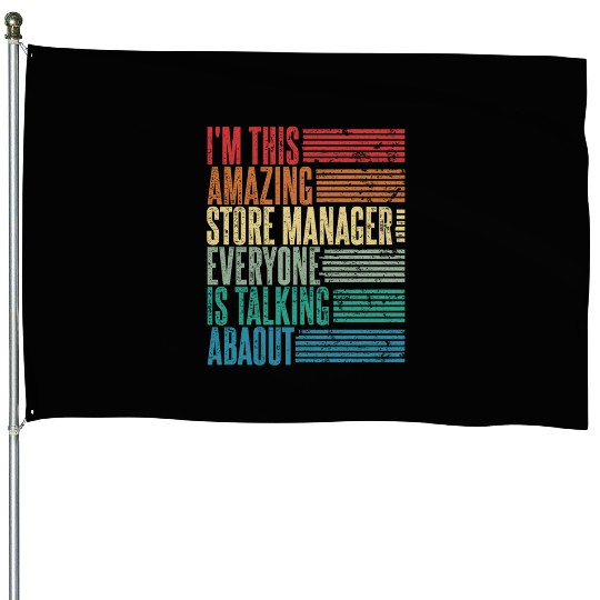 Vintage Store Manager Profession Gift Retro House Flags