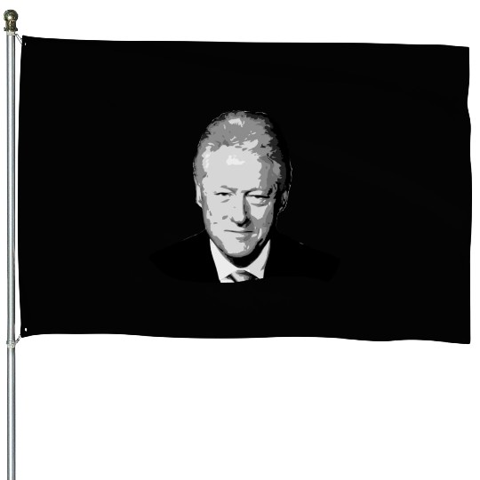 Bill Clinton Grayscale Pop Art House Flags