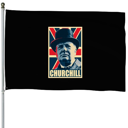 Winston Churhill Union Jack Propaganda Pop Art House Flags