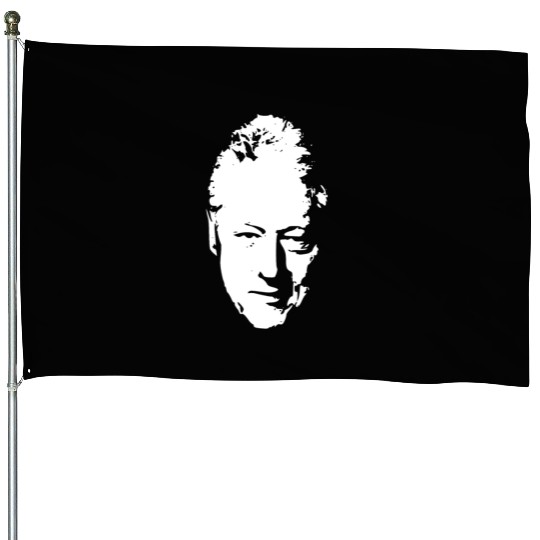 Bill Clinton White On Black Pop Art House Flags