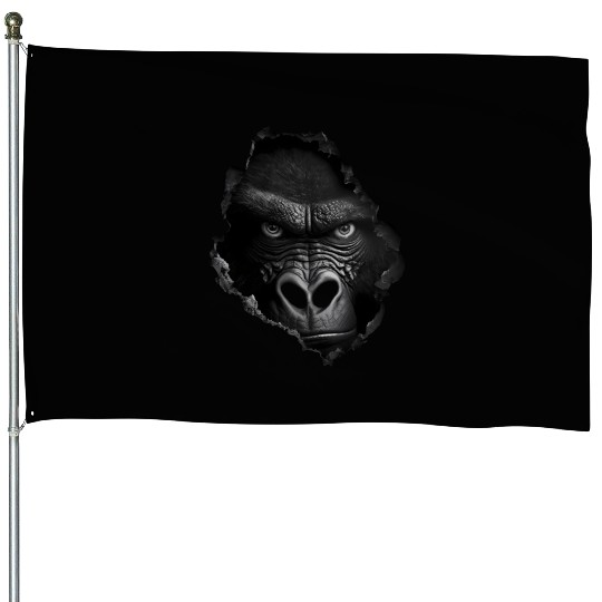 Gorilla Face Wall Animal Print Animal House Flags
