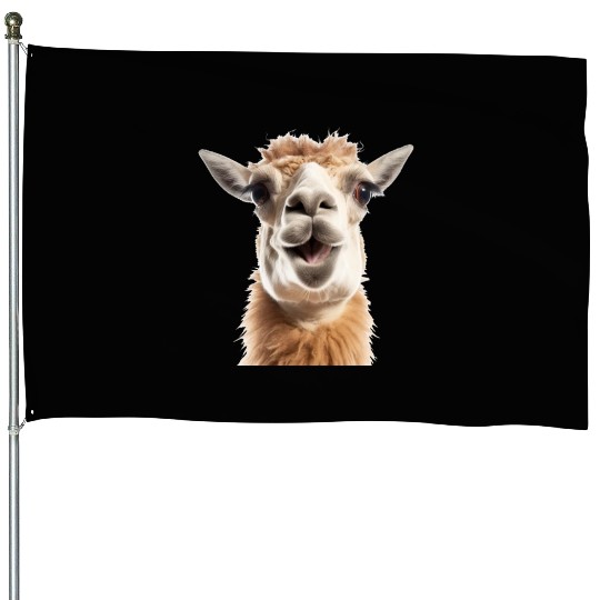 Sweet Lama Leo House Flags