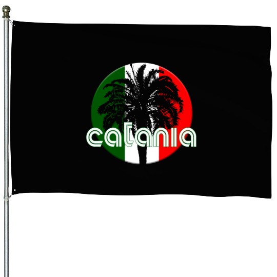Catania Italy Flag Native Palm Tree Italian House Flags