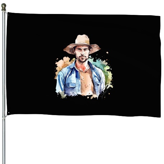 Harvest Hues - Watercolor Style Farmer Artwork House Flags