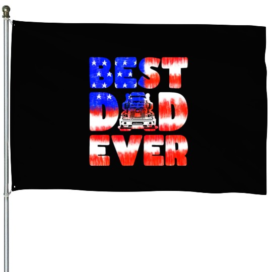 Best Dad Ever Us American Flag Father's Day Truck House Flags