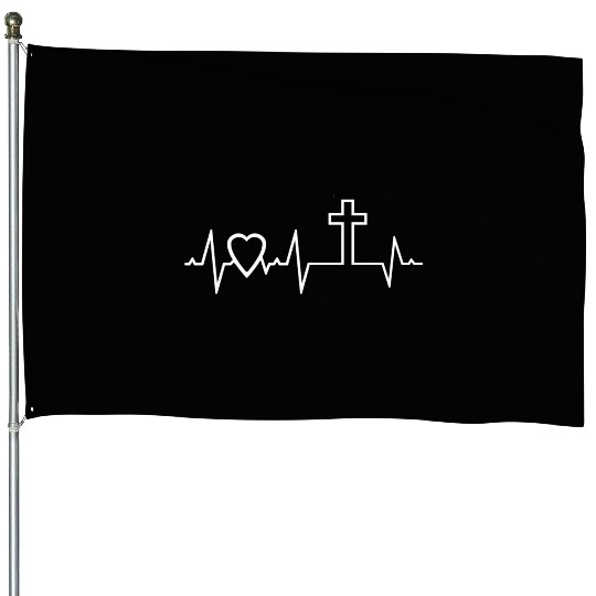 Christian Cross I Love Jesus Easter Resurrection House Flags