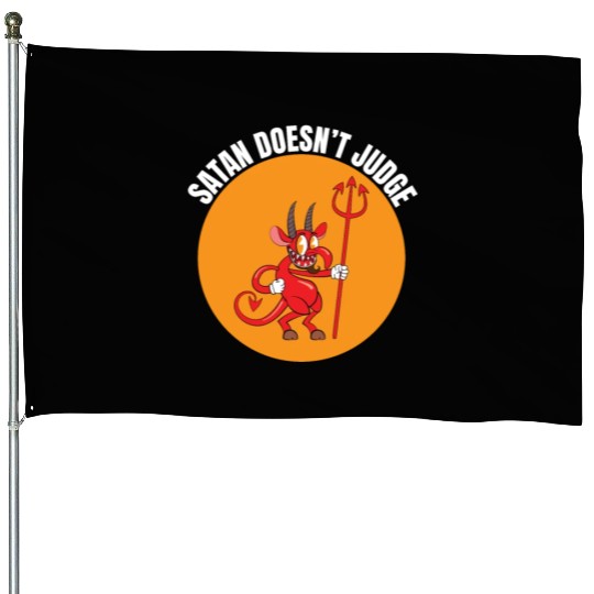 Funny Hail Gay Satan Lgbt Goth Gay Pride Baphomet House Flags