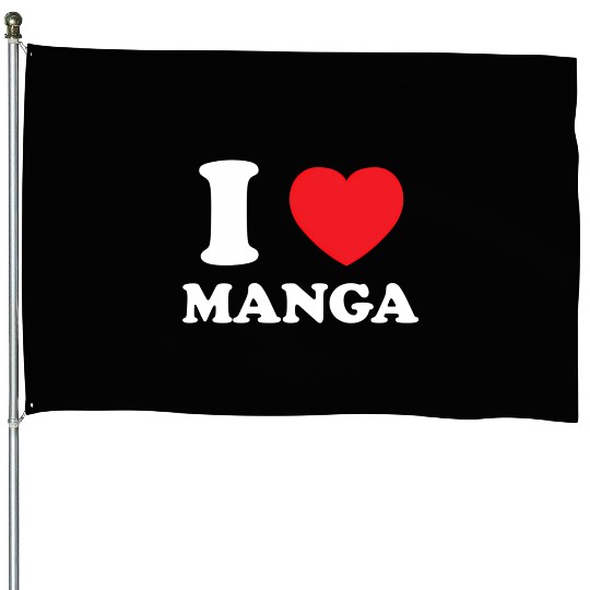 Manga Fan Of Japanese Animation Comics Heart Manga House Flags