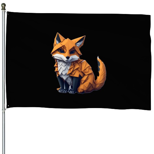 Tangram Fox House Flags