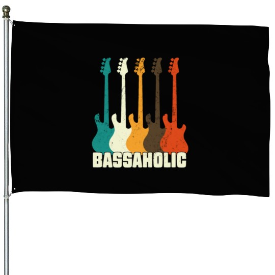 Bass Guitar Player Bassaholic Bass Player House Flags