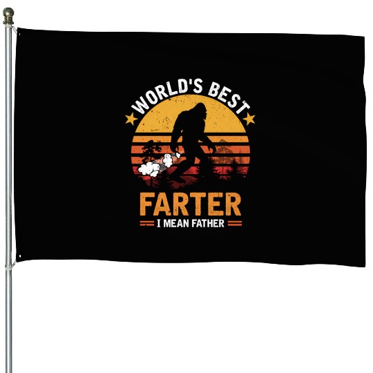 Retro World'S Best Fer I Mean Father Bigfoot House Flags