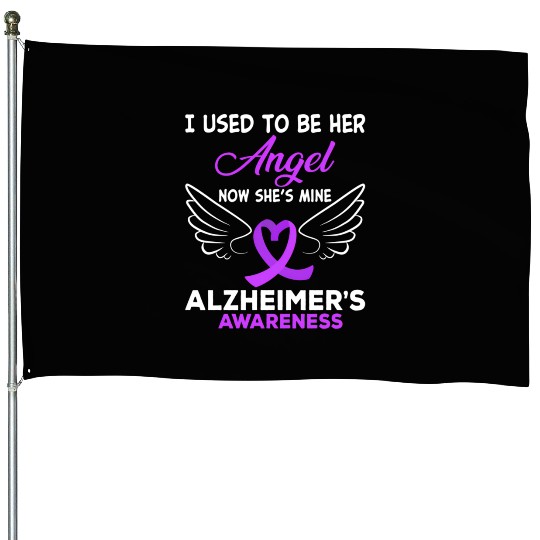 I Used To Her Angel Alzheimers Awareness Purple Ri House Flags
