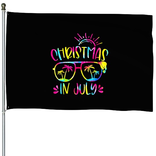 Christmas In July Hawaiian Summer Vacation 2023 House Flags