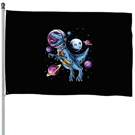 Dinosaur Astronauts Science Fiction Science House Flags