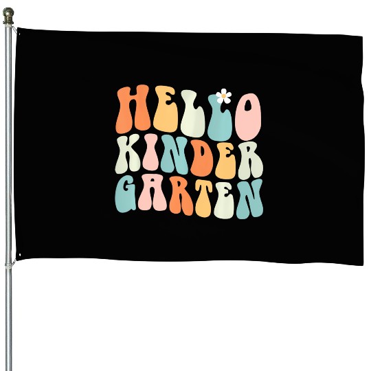 Hello Kindergarten Teacher Team Back To School House Flags