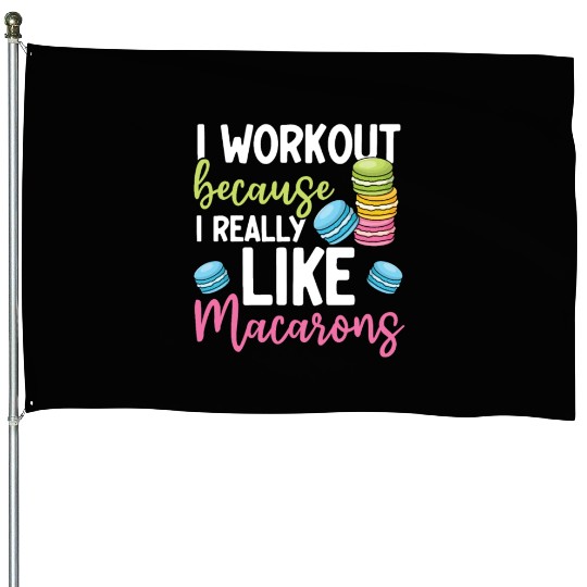 Funny Macaron Workout Ice Cream Sandwich Macaron House Flags