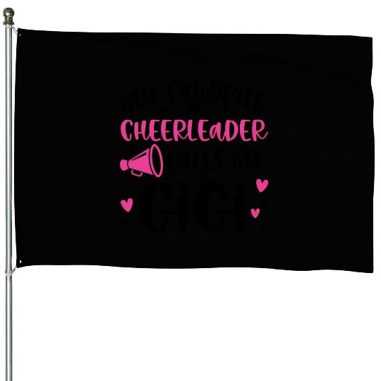 Proud Cheer Gigi Grandma Of A Cheerleader Gigi House Flags