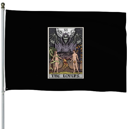 The Tarot Card Halloween Grim Reaper Gothic Horror House Flags