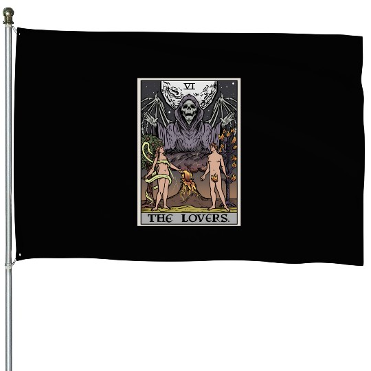 The Tarot Card Halloween Grim Reaper Gothic Horror House Flags