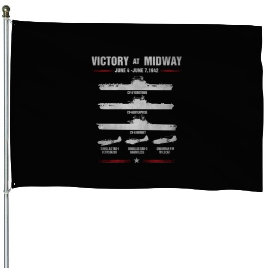 Victory At Midway Battel World War 2 House Flags