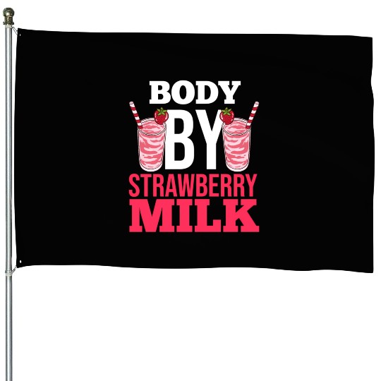 Strawberry Milk Shake Korean Vegan Japanese House Flags