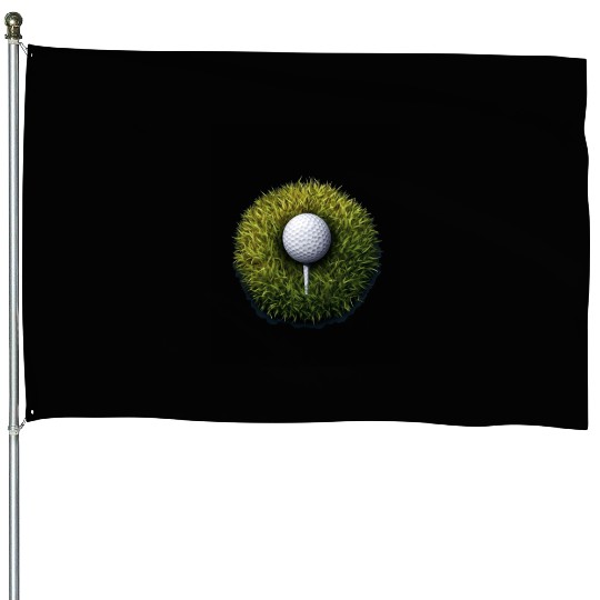 Golf Ball Green Grass Golfer Golf Player Golfing House Flags