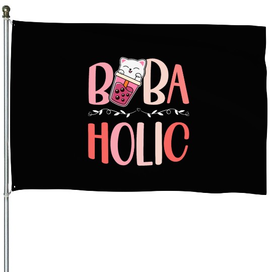 Bobaholic Bubble Tea Lover Boba Tea Drinker Korean House Flags
