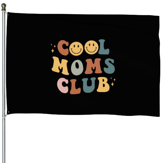 Moms Club On Back Print House Flags