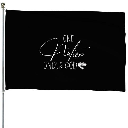 One Nation Under God Usa Script House Flags