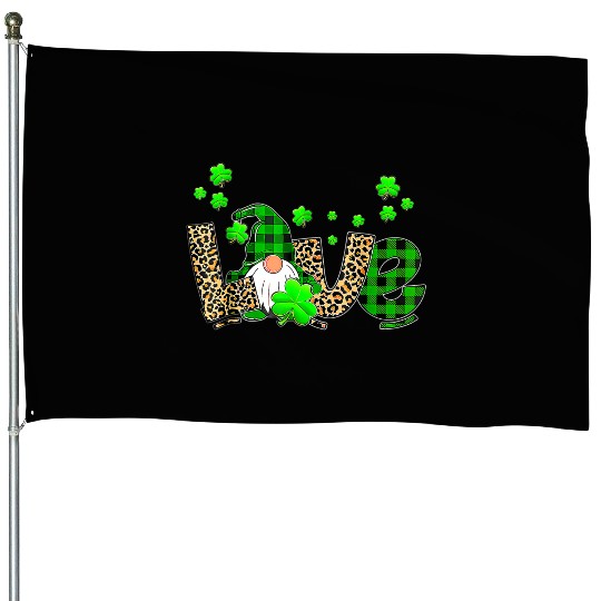 Bleached Love St Patric Day Gnomes Shamrock For House Flags