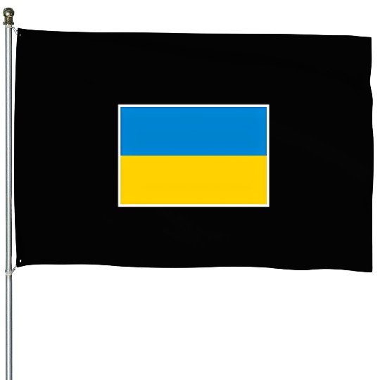 Ukraine Flag With Ukrainian National Colors House Flags