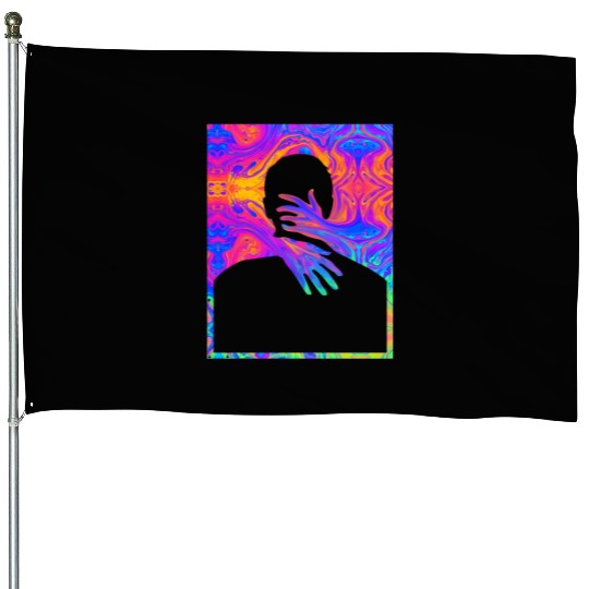 Embracing A Painting Of A Colorful Fluid Trippy Tr House Flags