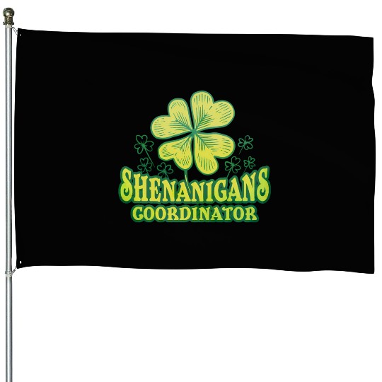 Shenanigans Coordinator St Patrick'S Day Shamrock House Flags