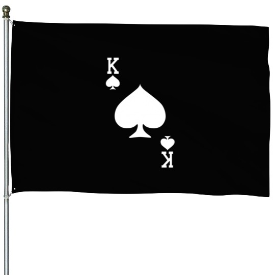 King Of Spades Card Halloween Dark House Flags