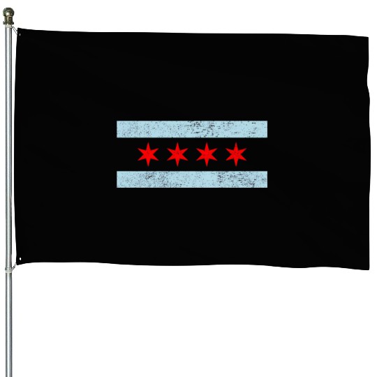 Sweet Chicago Flag Red Six Pointed Stars House Flags