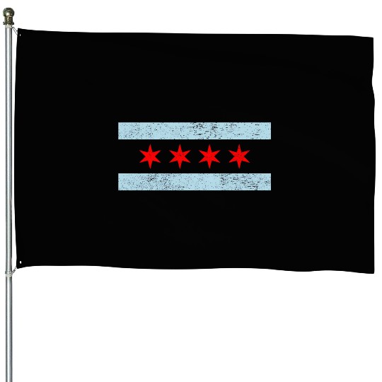 Sweet Chicago Flag Red Six Pointed Stars House Flags