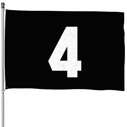 Jersey Block Number 4 Athletic Sports Uniform Back House Flags