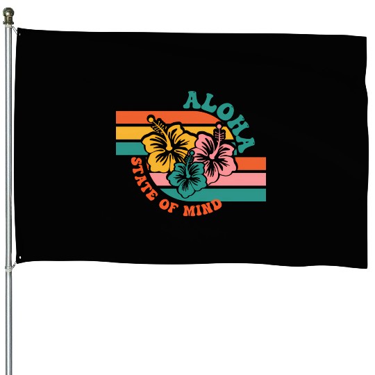 Aloha Hawaiian Islands Hawaii Surf Hibiscus House Flags