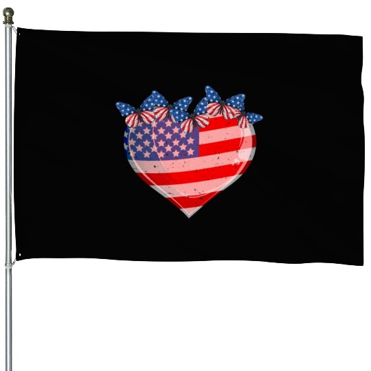 Patriotism Merica Pride US Patriots USA Fan House Flags