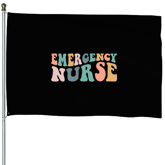 Groovy Er Nurse Emergency Room Nurse School Wo House Flags