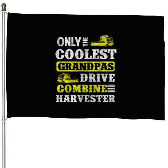 Harvest Field Worker Tractor Farmer House Flags