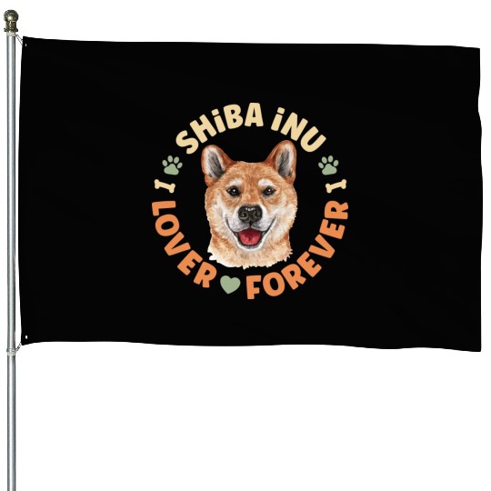 Shiba Inu Lover Forever House Flags