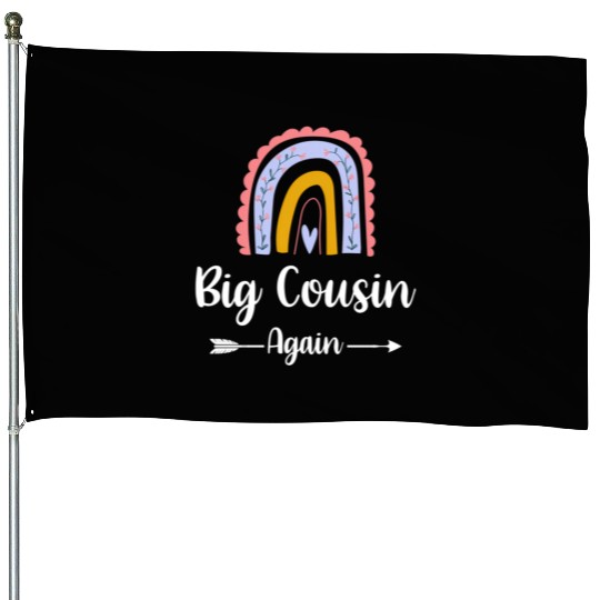 Soon To Be Big Cousin Again Rainbow Pregnancy House Flags