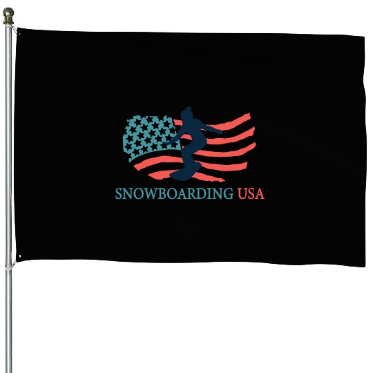 Snowboarding Player Snowboarding Usa Team Coach House Flags