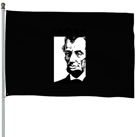 Black White Abraham Lincoln House Flags