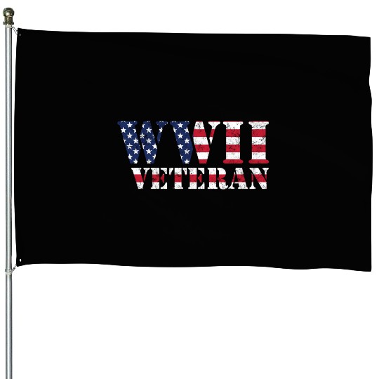 Ww2 Veteran American Flag World War Ii House Flags