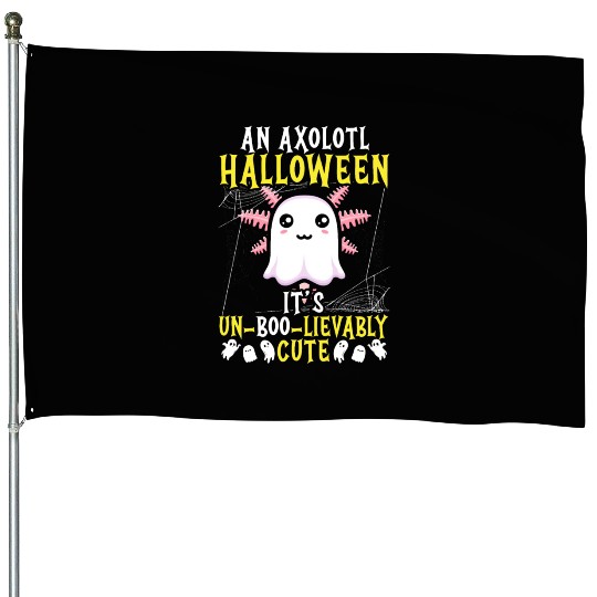 Axolotl Halloween Trick Or Treat Amphibian Axolotl House Flags